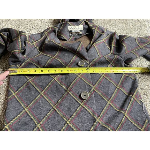 Vintage Tweed Wool Large Button Coat With Matching Scarf Dabney Lane Size Medium - Picture 7 of 7